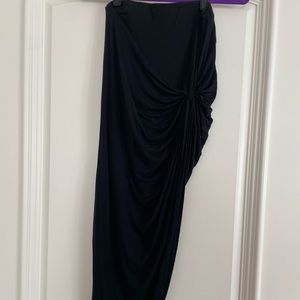 Black Asymmetrical Wrap Skirt - M